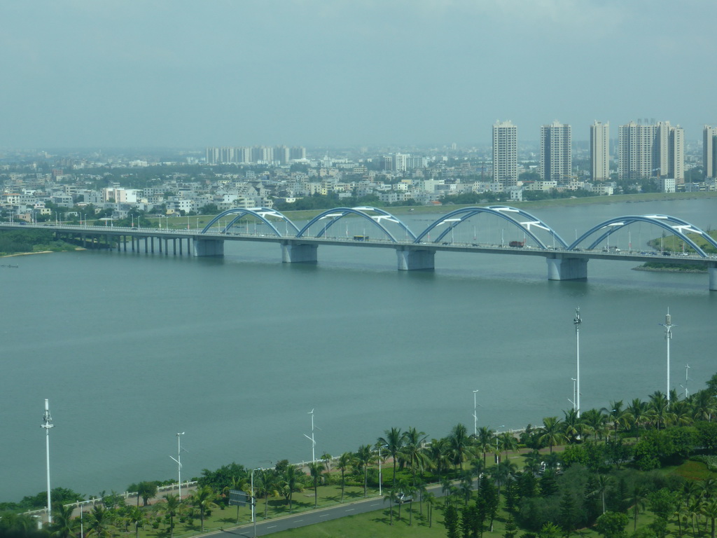 Qiongzhou Bridge over the Nandu River, viewed from the balcony of the apartment of Miaomiao`s sister