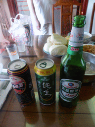 Naale Stoutbeer, Pearl River beer and Tsingtao beer in the apartment of Miaomiao`s sister