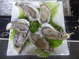 Oysters in the lobby of the Xinya Steam Pot restaurant