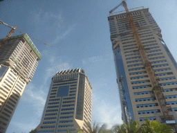 Skyscrapers at the Central Business District at Guoxing Avenue, viewed from the car