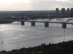 Qiongzhou Bridge over the Nandu River, viewed from the balcony of the apartment of Miaomiao`s sister