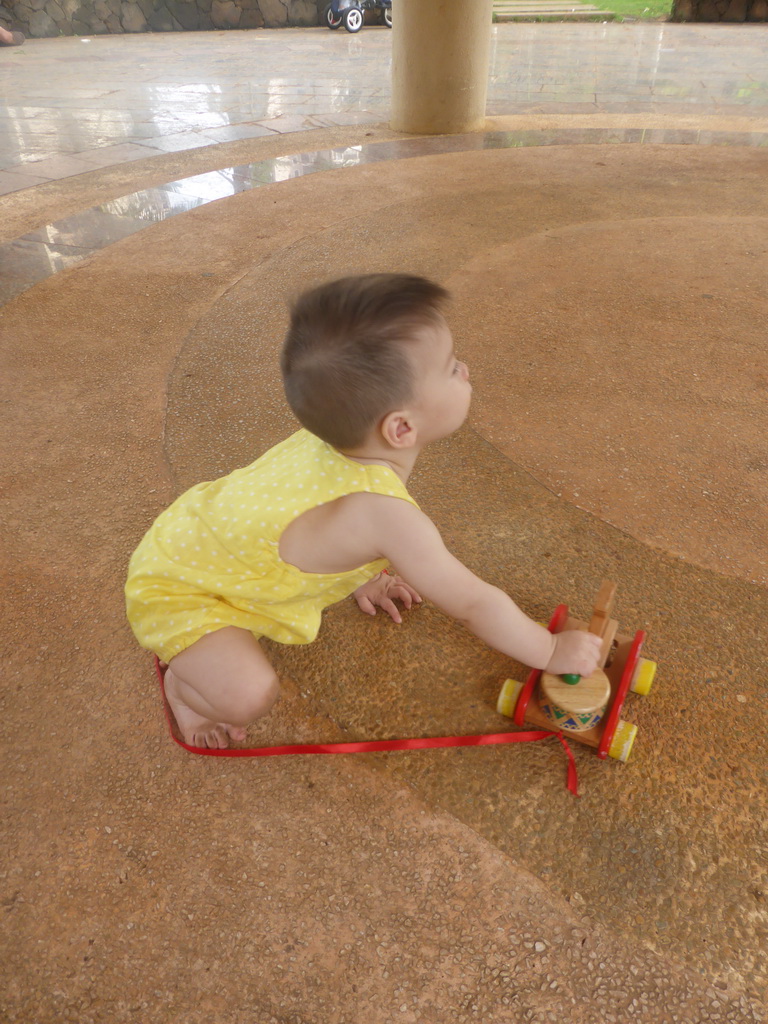 Max at the central square of the apartment complex of Miaomiao`s sister