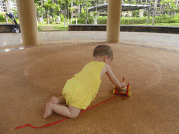 Max at the central square of the apartment complex of Miaomiao`s sister