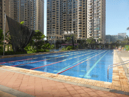 Swimming pool of the apartment complex of Miaomiao`s sister