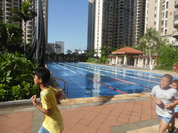 Swimming pool of the apartment complex of Miaomiao`s sister