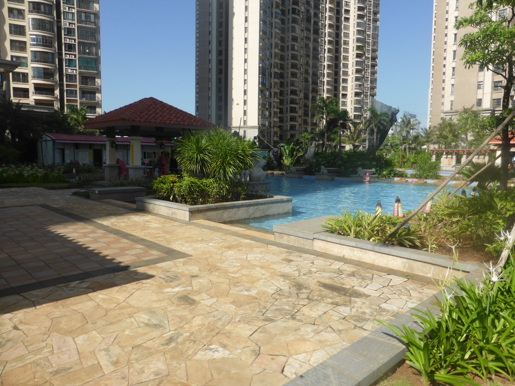 Swimming pool of the apartment complex of Miaomiao`s sister