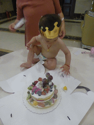 Max with his birthday cake in the Jinghao Restaurant at Bailong South Road