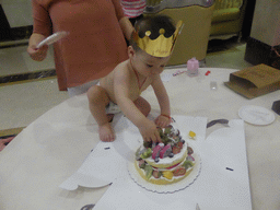 Max with his birthday cake in the Jinghao Restaurant at Bailong South Road