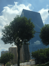 Skyscrapers at the Central Business District at Guoxing Avenue, viewed from the car