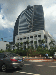 The Hainan Government Office Building at Guoxing Avenue, viewed from the car