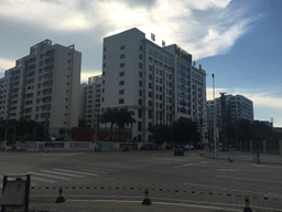 Front of our hotel at th crossing of Qingnian Road and Meixiang East Road, at sunset