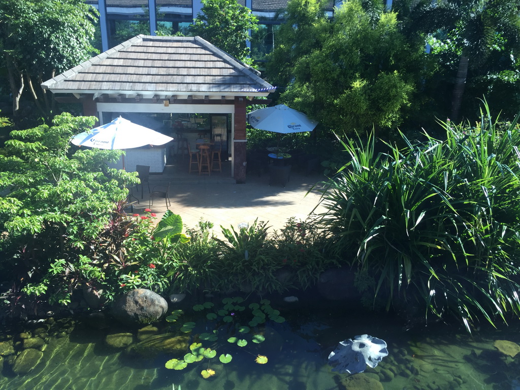 Outdoor garden at Haikou Meilan International Airport, viewed from the business class lounge of Hainan Airlines