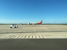 Our Hainan Airlines airplane at Haikou Meilan International Airport