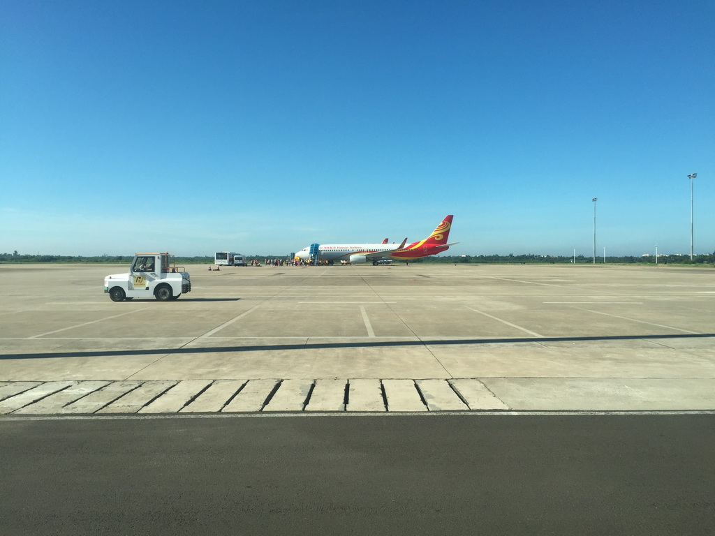 Our Hainan Airlines airplane at Haikou Meilan International Airport