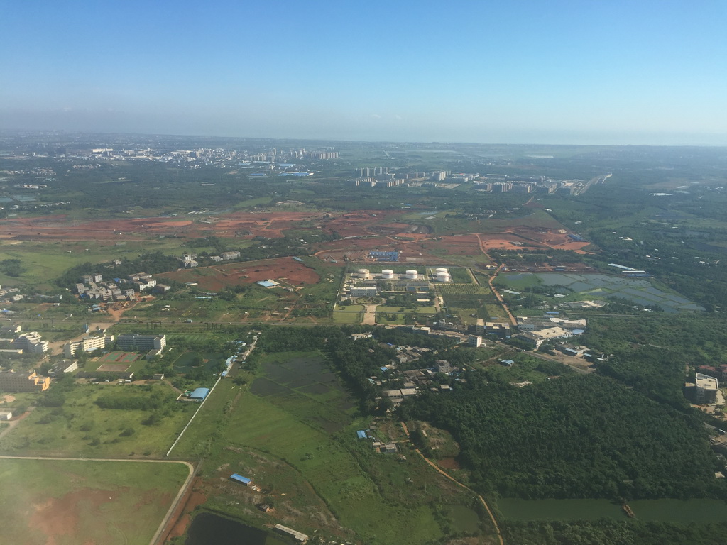 The east side of the city, viewed from the airplane to Bangkok