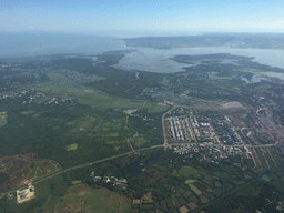 Puqiangang Bay and Dongzhai Harbour, viewed from the airplane to Bangkok