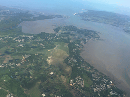 Puqiangang Bay and Dongzhai Harbour, viewed from the airplane to Bangkok
