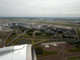 Schiphol Airport, viewed from the airplane from Amsterdam