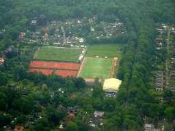 Sports fields near Hamburg, viewed from the airplane from Amsterdam