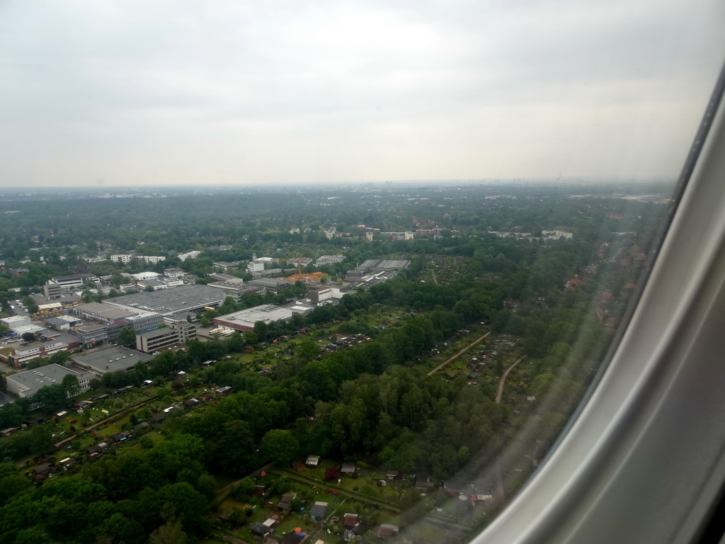 The Hummelsbüttel area, viewed from the airplane from Amsterdam