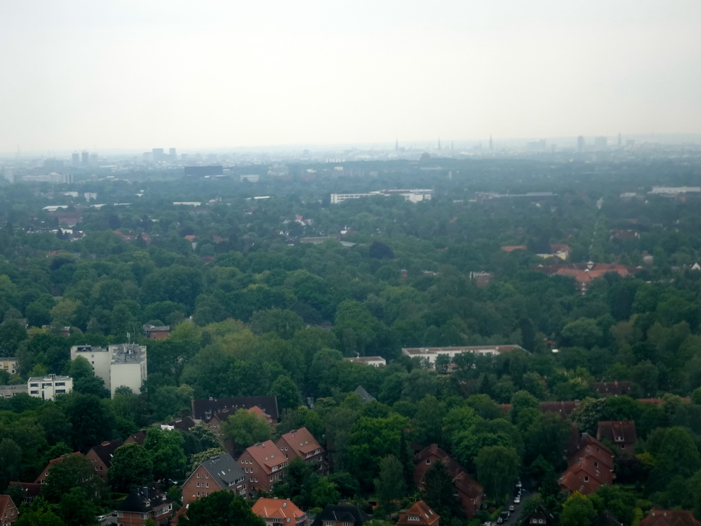 The north side of the city, viewed from the airplane from Amsterdam