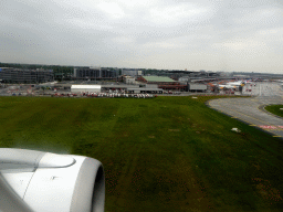 Hamburg Airport, viewed from the airplane from Amsterdam