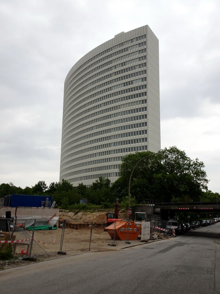 Euler Hermes building at the Friedensallee street, viewed from the Bahrenfelder Kirchenweg street