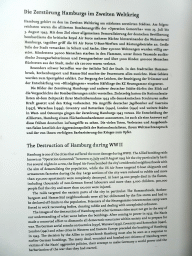 Information on the destruction of Hamburg during World War II, at the tower of the St. Nikolai Memorial