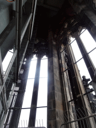 Interior of the viewing point at the tower of the St. Nikolai Memorial