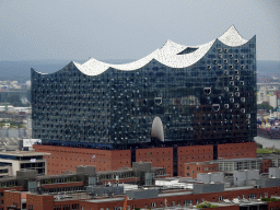 The Elbphilharmonie concert hall, viewed from the tower of the St. Nikolai Memorial