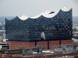 The Elbphilharmonie concert hall, viewed from the tower of the St. Nikolai Memorial