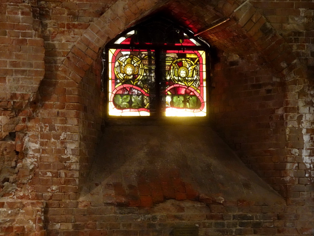 Stained glass window at the Museum of the St. Nikolai Memorial