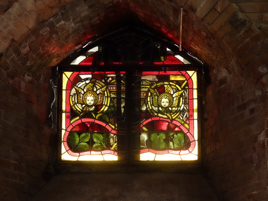 Stained glass window at the Museum of the St. Nikolai Memorial