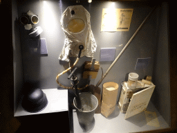 Gas masks and other items, at the Museum of the St. Nikolai Memorial
