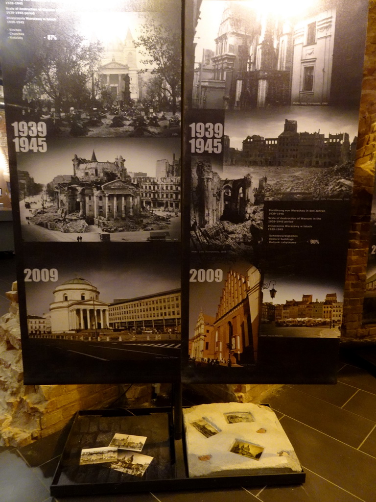 Photographs of the destruction and renovation of the city of Warsaw, at the Museum of the St. Nikolai Memorial, with explanation