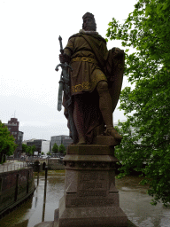 Statue of Archbishop Adolf III of Schauenburg at the Trostbrücke bridge over the Nikolaifleet canal