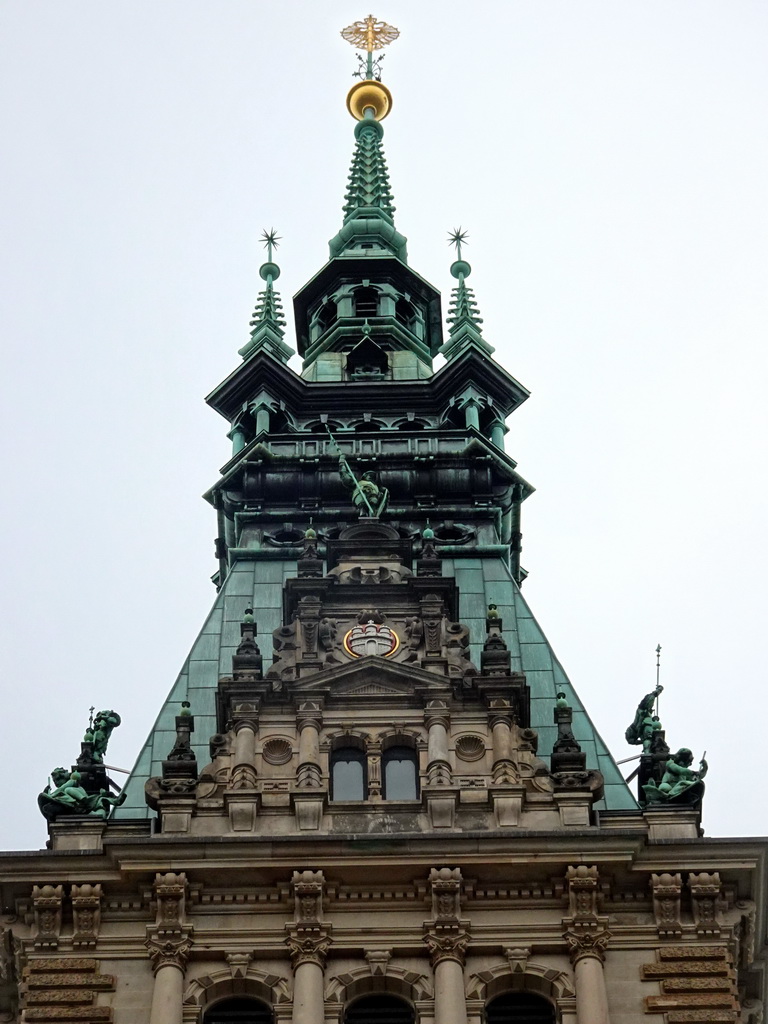 Tower of the City Hall, viewed from the Rathausmarkt square