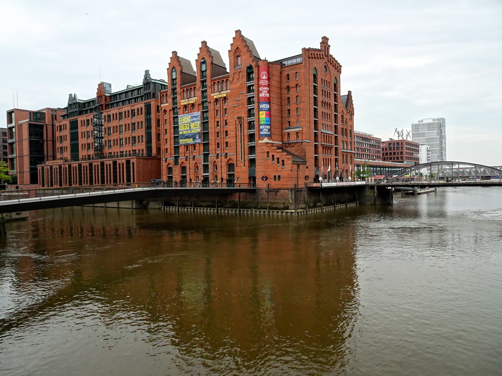 Front of the Internationales Maritimes Museum Hamburg at the Brooktorhafen harbour, viewed from the Störtebeker Ufer street