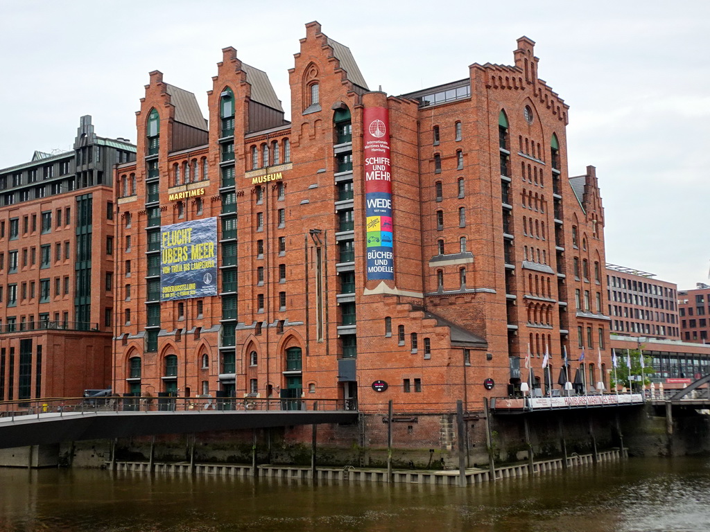 Front of the Internationales Maritimes Museum Hamburg at the Brooktorhafen harbour, viewed from the Störtebeker Ufer street