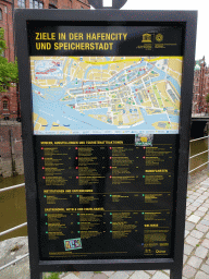 Map of the Hafencity and Speicherstadt areas