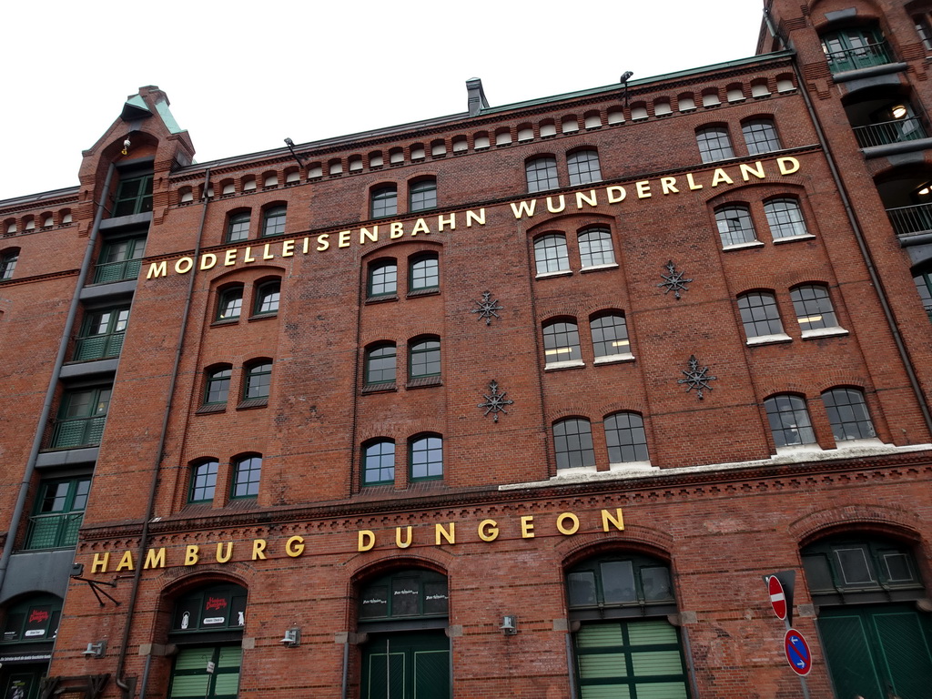 Front of the Hamburg Dungeon and Miniatur Wunderland building at the Kehrwieder street