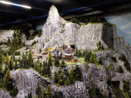 Scale model of a fictional `Christmas village` in the Rocky Mountains at the USA section of Miniatur Wunderland