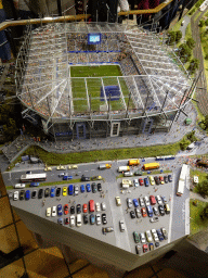 Scale model of the Volksparkstadion football stadium at the Hamburg section of Miniatur Wunderland
