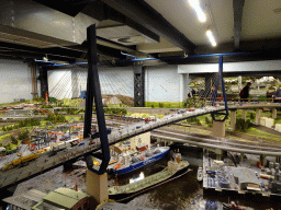 Scale model of the Köhlbrand Bridge at the Hamburg section of Miniatur Wunderland