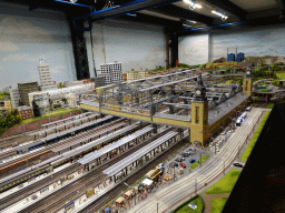 Scale model of the Transrapid Maglev Train and the Hamburg Central Railway Station at the Hamburg section of Miniatur Wunderland