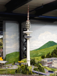 Scale model of the Heinrich-Hertz-Turm tower at the Hamburg section of Miniatur Wunderland