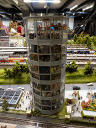 Scale model of a tower at the Hamburg section of Miniatur Wunderland