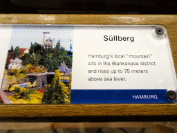 Explanation on the Süllberg area at the Hamburg section of Miniatur Wunderland