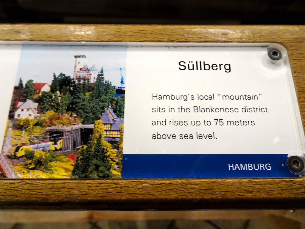 Explanation on the Süllberg area at the Hamburg section of Miniatur Wunderland
