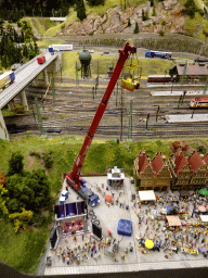 Scale model of the Bungee Jumper and railway track at the Central Germany section of Miniatur Wunderland
